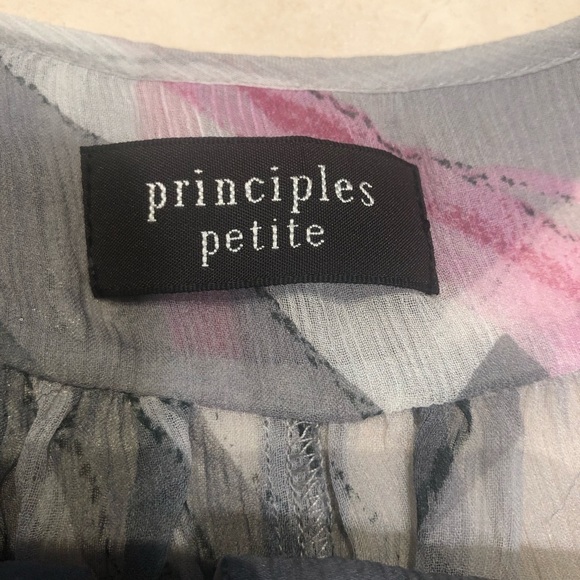 PRINCIPLES 100% Silk, gray and pink blouse - Picture 3 of 5